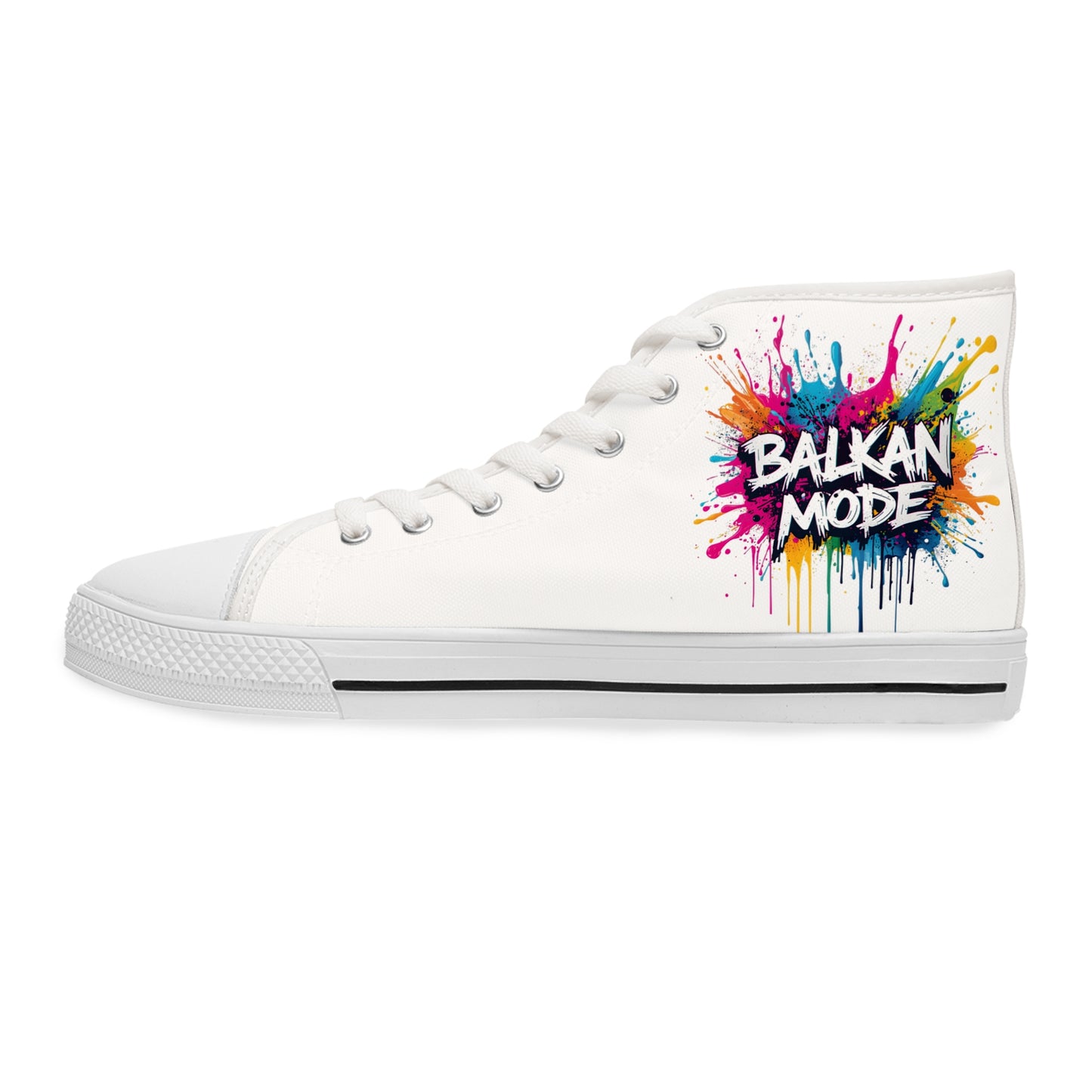 High Top Sneakers — BALKAN MODE Color Splash Women's Canvas Shoes