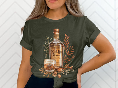 Rakija Taster with Bottle and Glass T shirt product