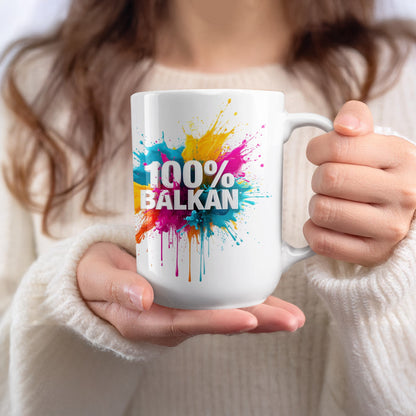 100% Balkan Colorful Paint Splatter Design Mug product type