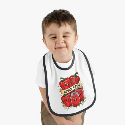 Cute Baby Bib with AJVAR CREW Design, Funny Bib for Toddlers, Baby Shower Gift, Infants' Feeding Accessories, Adorable Kitchen Bib