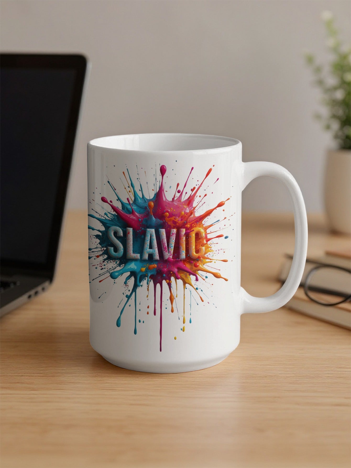 SLAVIC colorful paint splash design mug product type