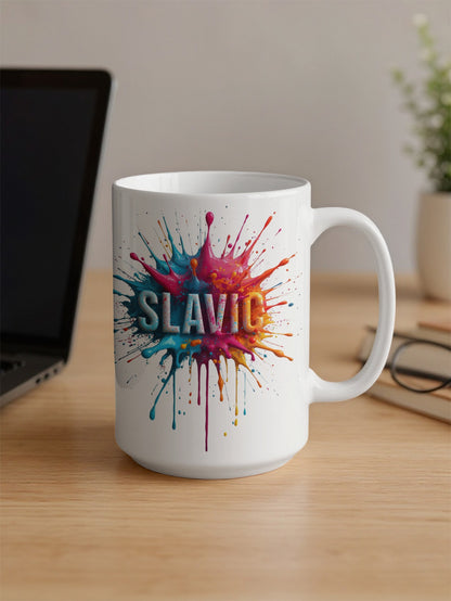 SLAVIC colorful paint splash design mug product type