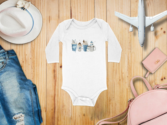 Adorable Bunny Pilots Long Sleeve Baby Onesie