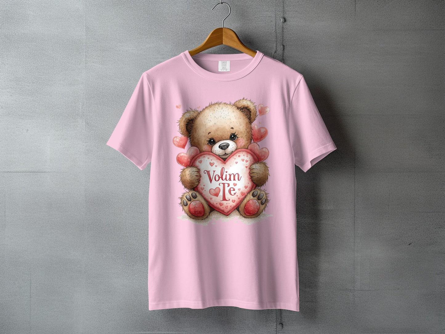 Cute Teddy Bear with Heart and Love Message T-Shirt