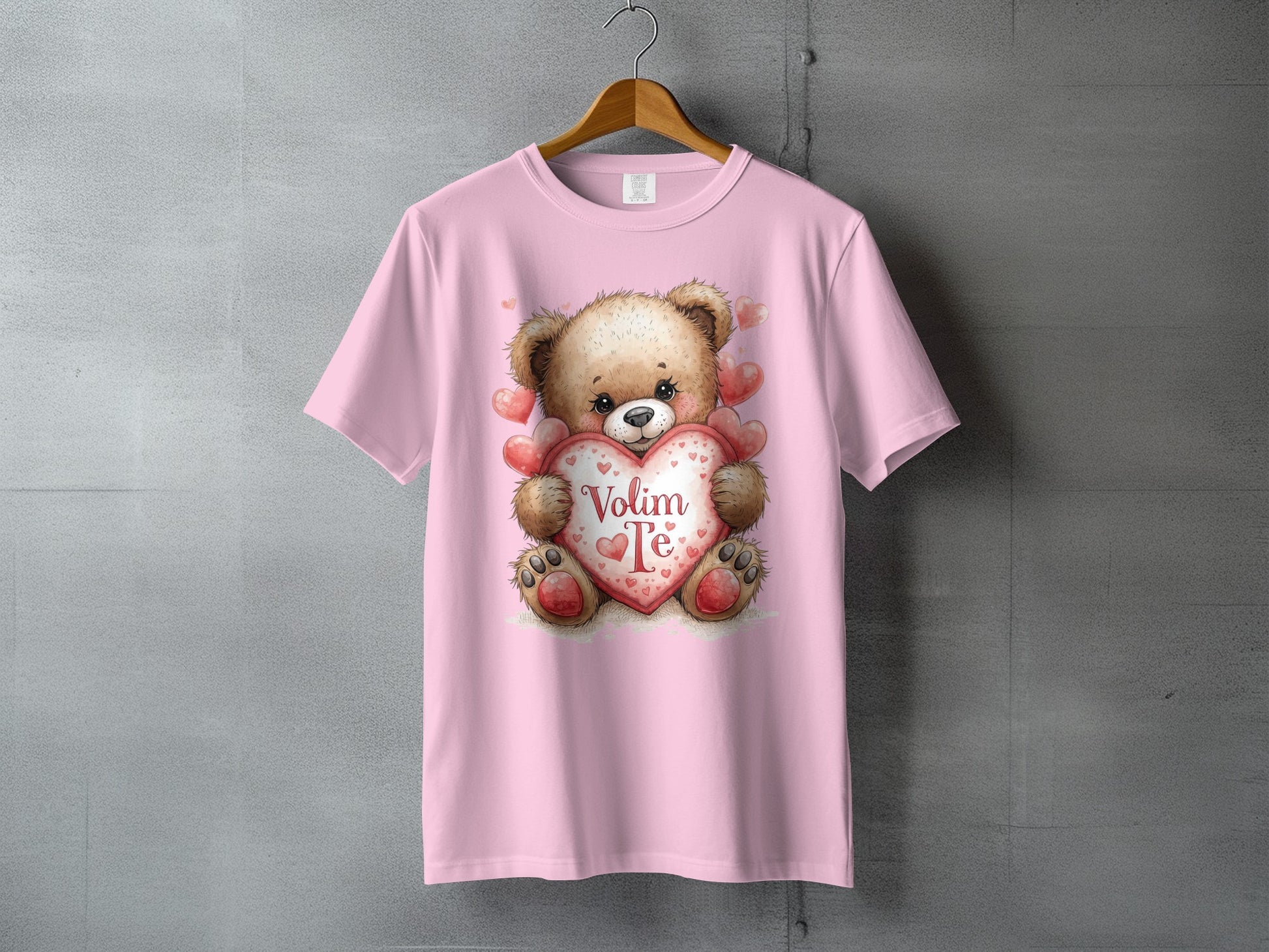 Cute Teddy Bear with Heart and Love Message T-Shirt