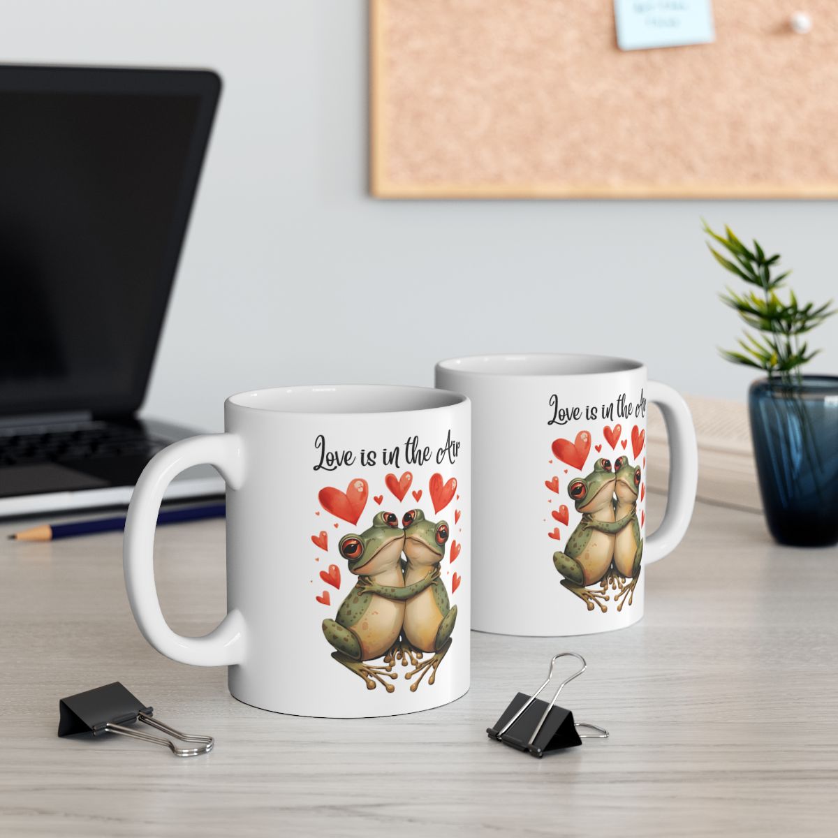Love is in the Air Frog Couple Mug for Valentine's Day