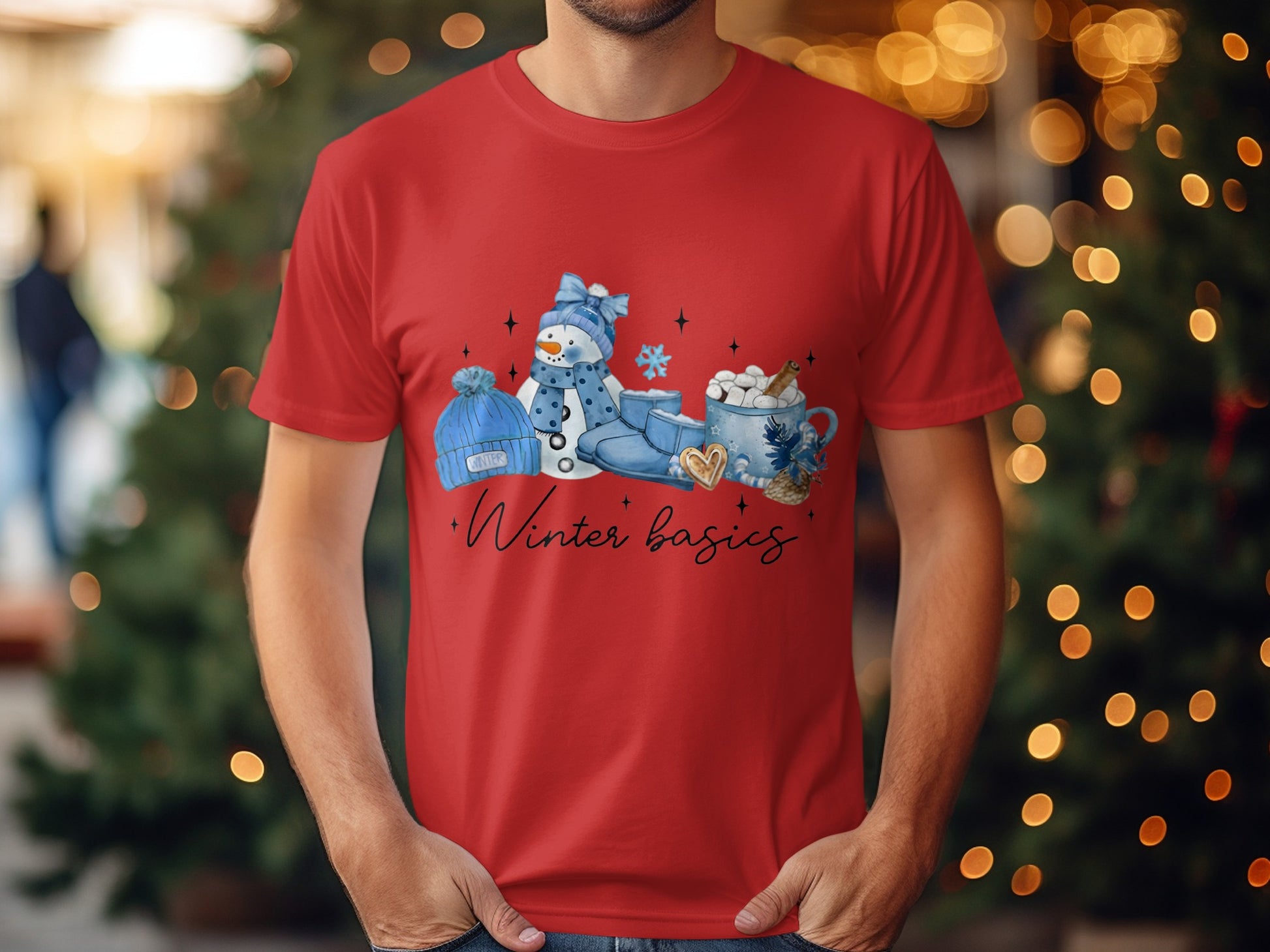 Winter Basics Snowman and Beanie Graphic Shirt