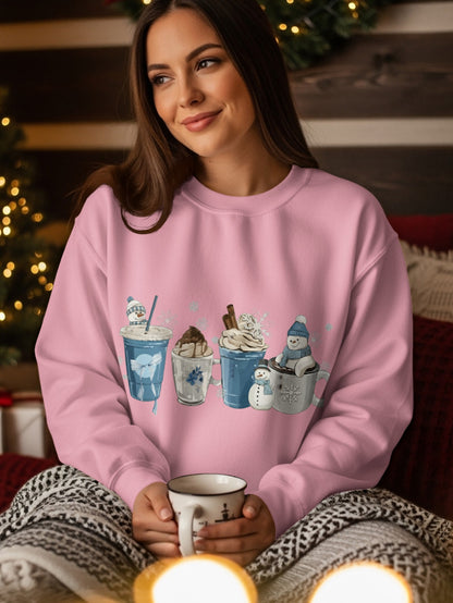 Cozy Christmas Hot Cocoa Print Sweatshirt product