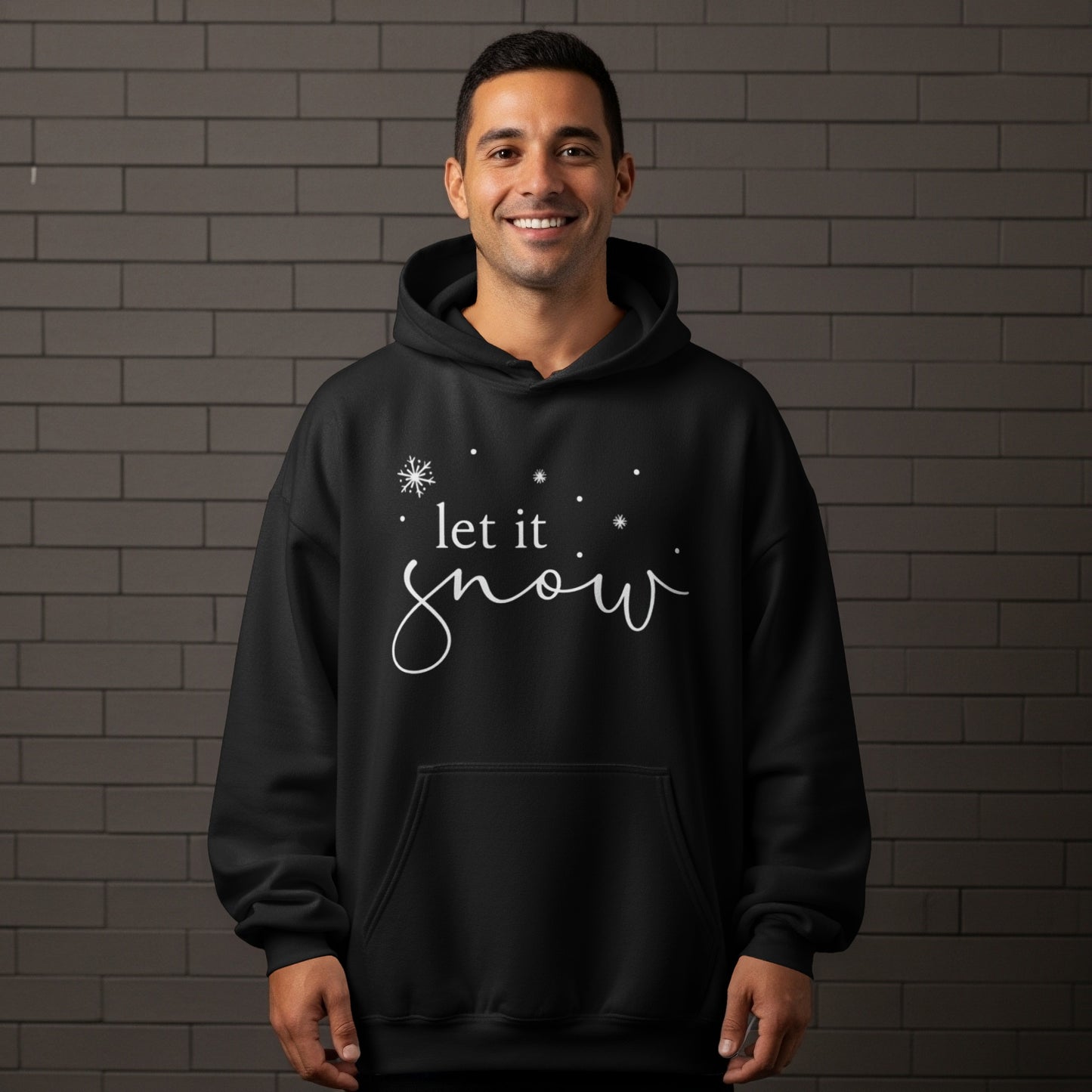 Let It Snow Design Printed Hoodie for Casual Wear
