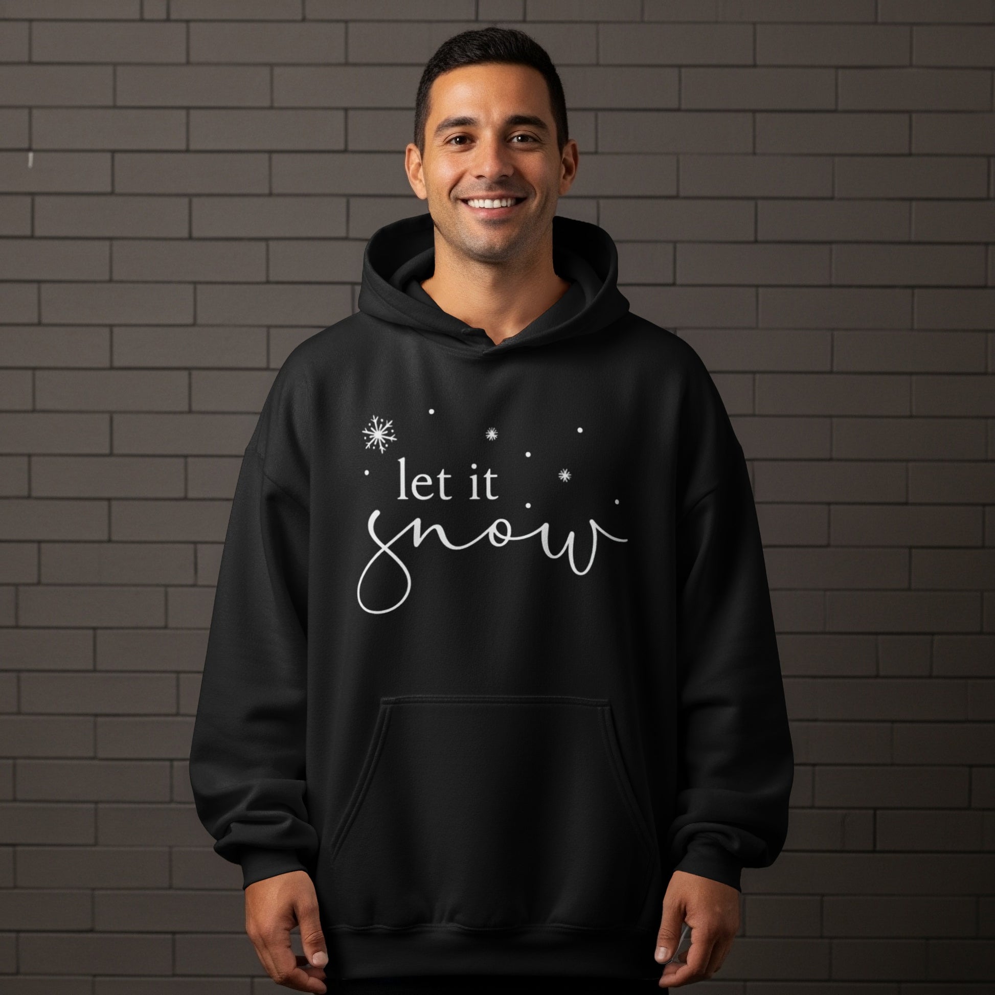 Let It Snow Design Printed Hoodie for Casual Wear