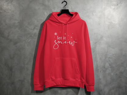 Let It Snow Red Hoodie Perfect for Winter Wear