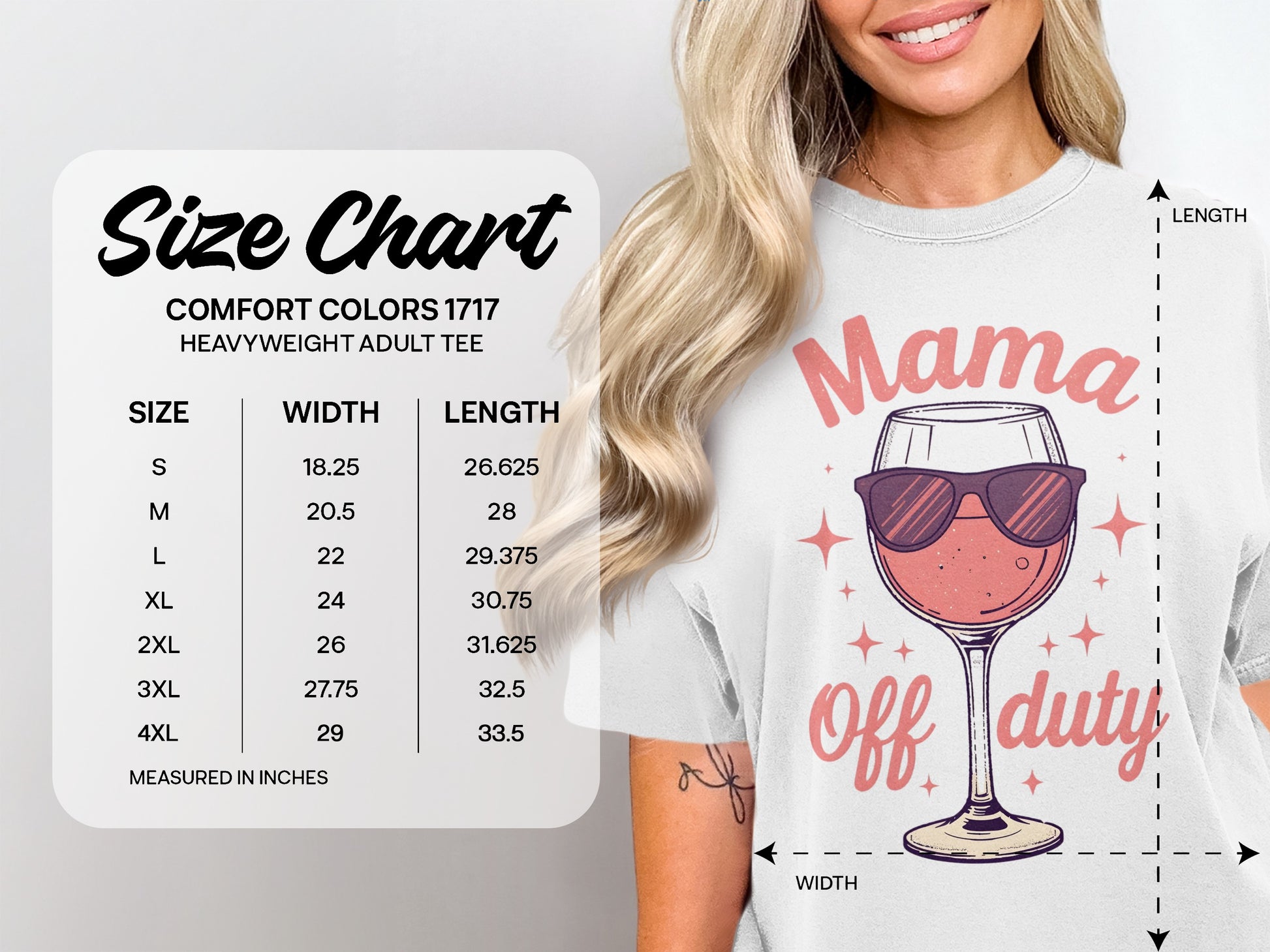 Mama Off Duty Wine Graphic Comfort Colors Adult Tee
