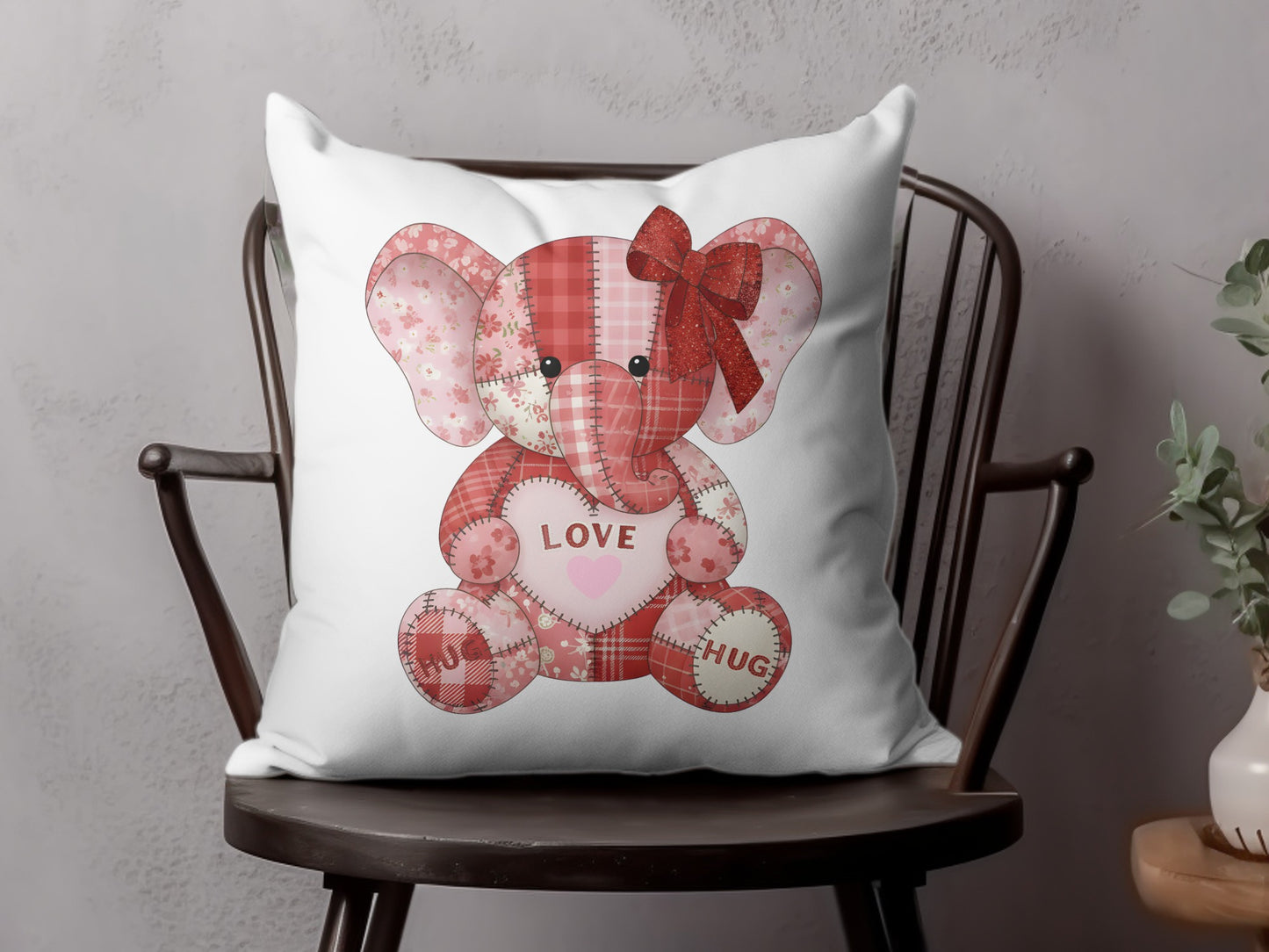 Adorable Elephant Love Hug Pillow Cushion Decor Gift