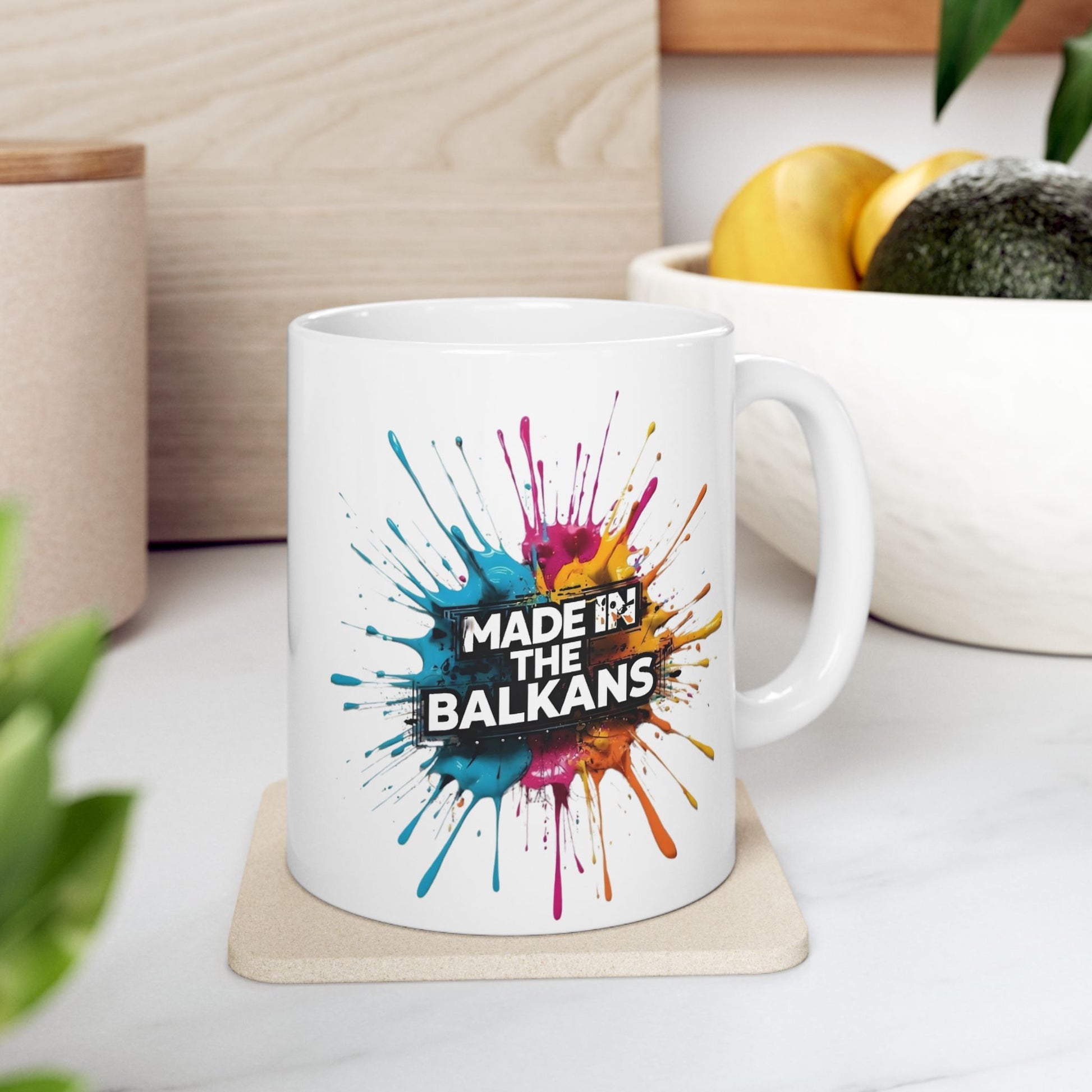 Made In The Balkans Colorful Paint Splatter Mug product type