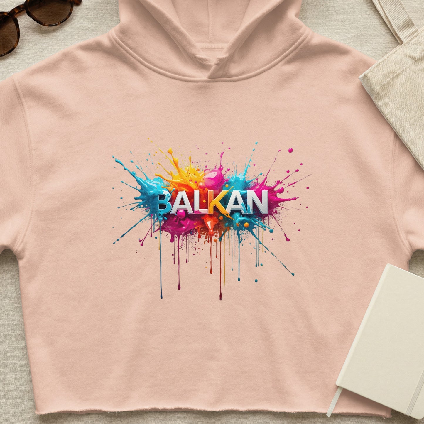 BALKAN colorful paint splatter design hoodie product type
