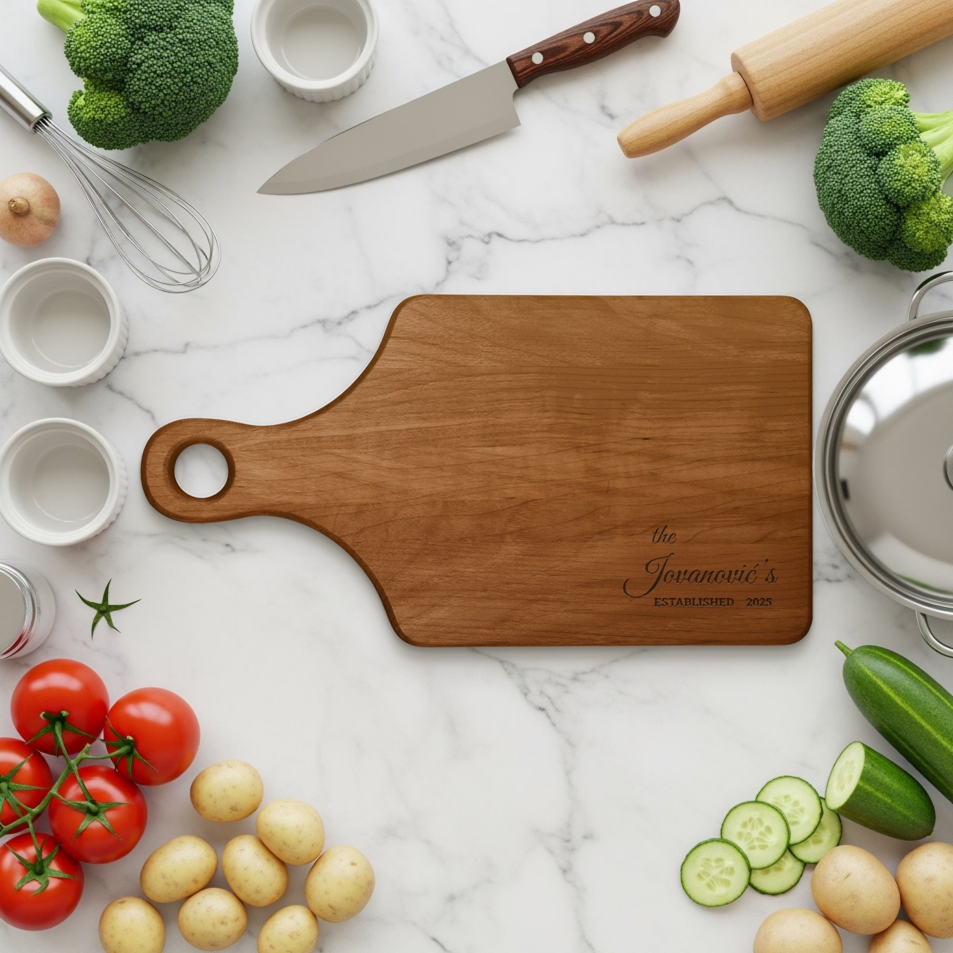 Personalized Kitchen Cutting Board Custom Engraved Design