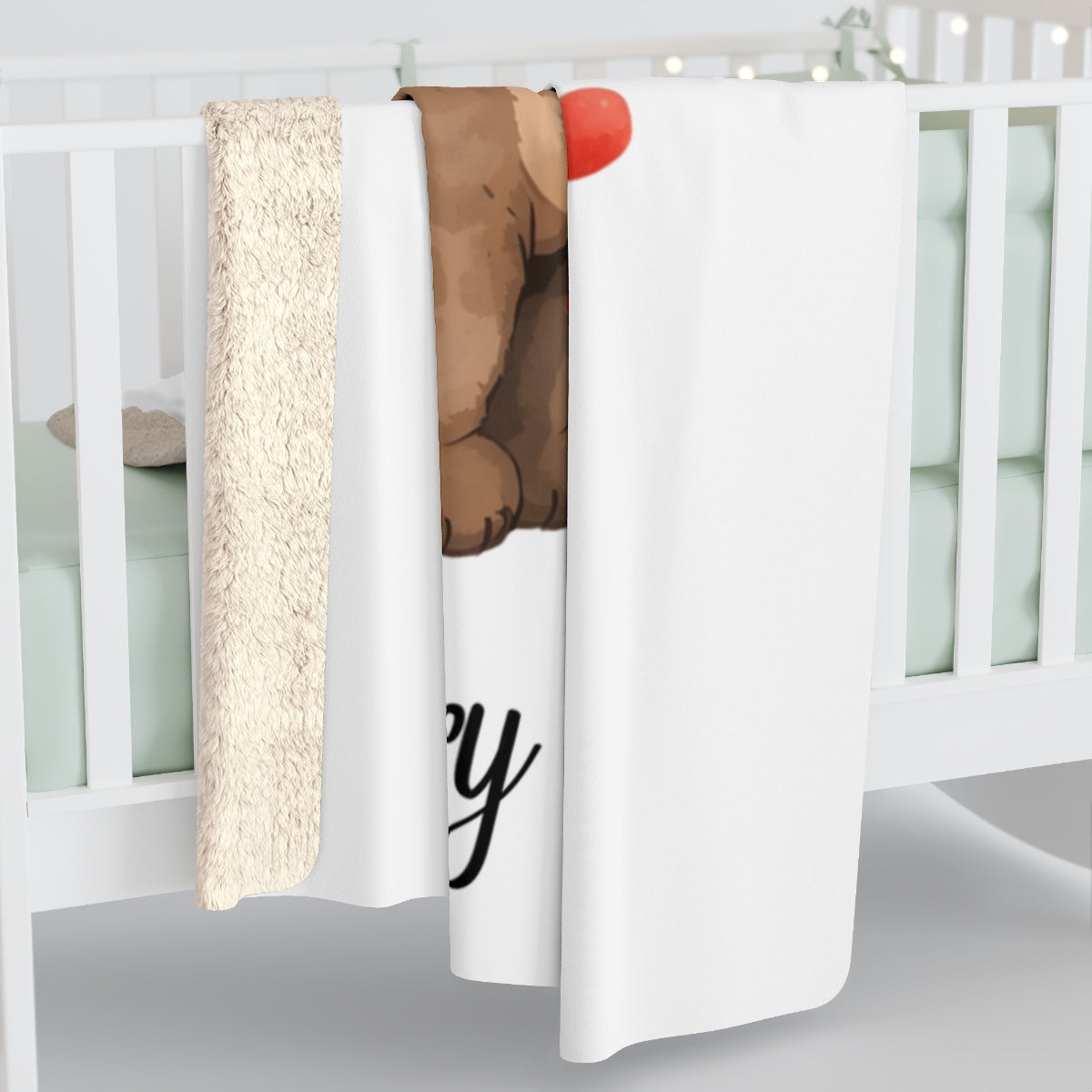 Cute Teddy Bear Design Baby Blanket for Nursery