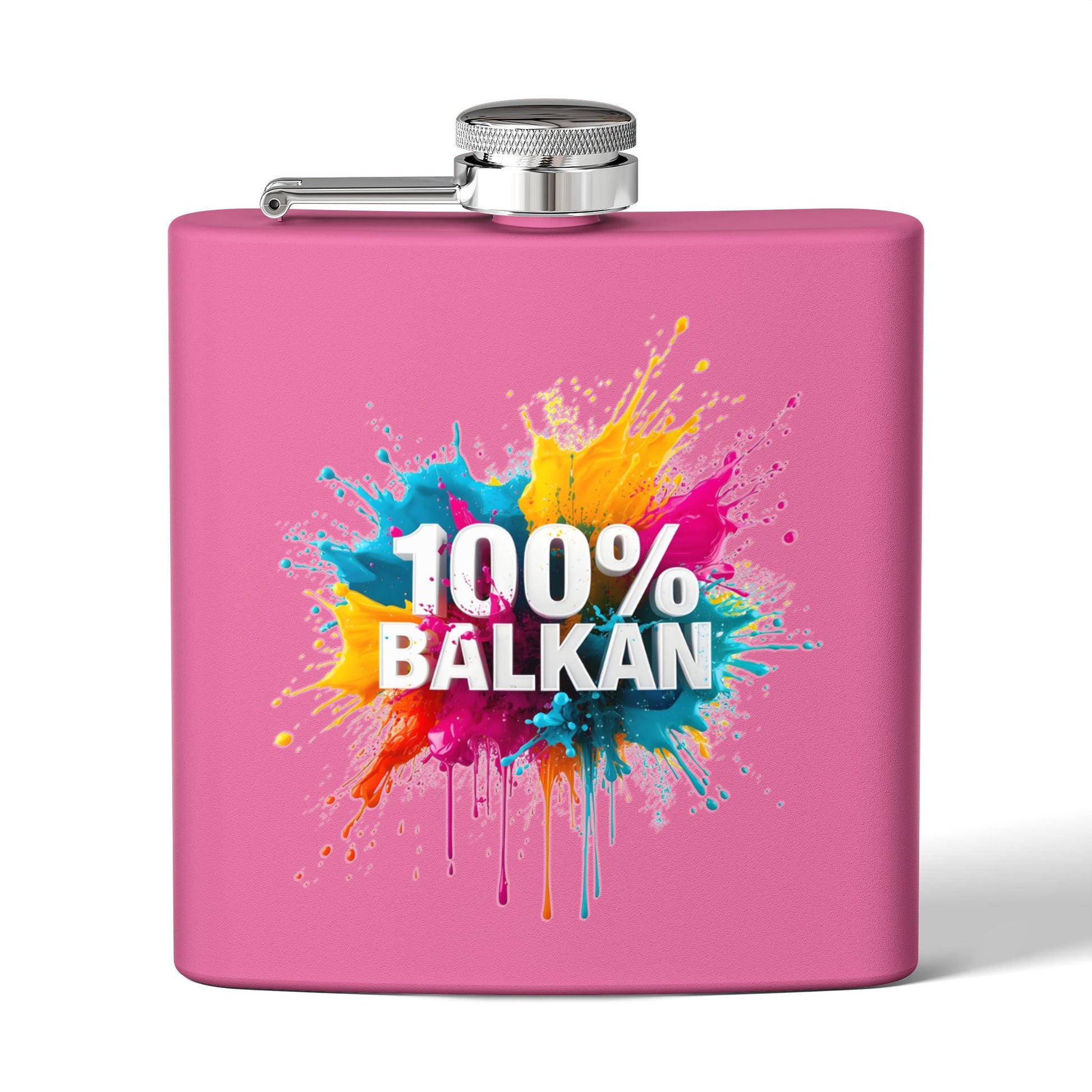 Pink 100% Balkan Colorful Splash Design Hip Flask product type