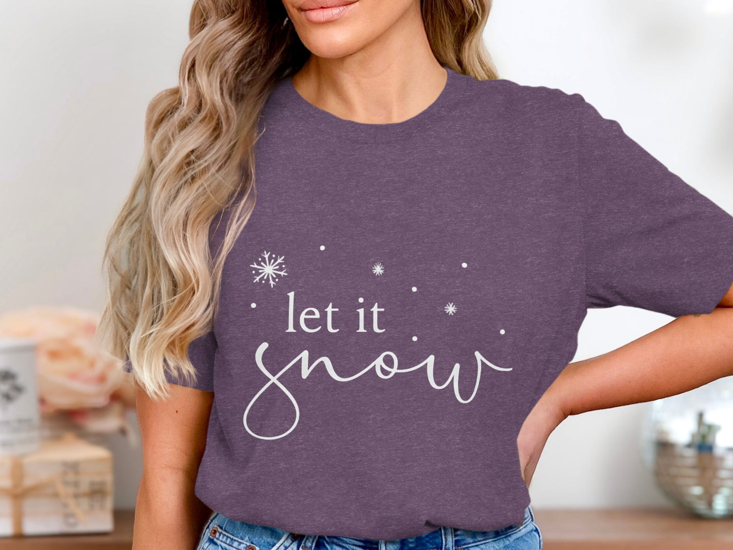 Let It Snow Winter Themed Casual T-shirt