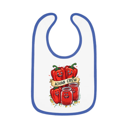 Cute Baby Bib with AJVAR CREW Design, Funny Bib for Toddlers, Baby Shower Gift, Infants' Feeding Accessories, Adorable Kitchen Bib