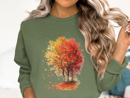 Autumn Tree Graphic Design Long Sleeve Shirt product