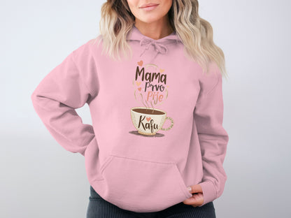 Mama Prvo Pije Kafu Hoodie Casual Chic Fashionable Apparel