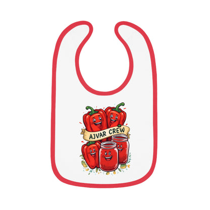 Cute Baby Bib with AJVAR CREW Design, Funny Bib for Toddlers, Baby Shower Gift, Infants' Feeding Accessories, Adorable Kitchen Bib