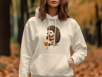 Adorable Hedgehog with Autumn Leaves Hoodie product