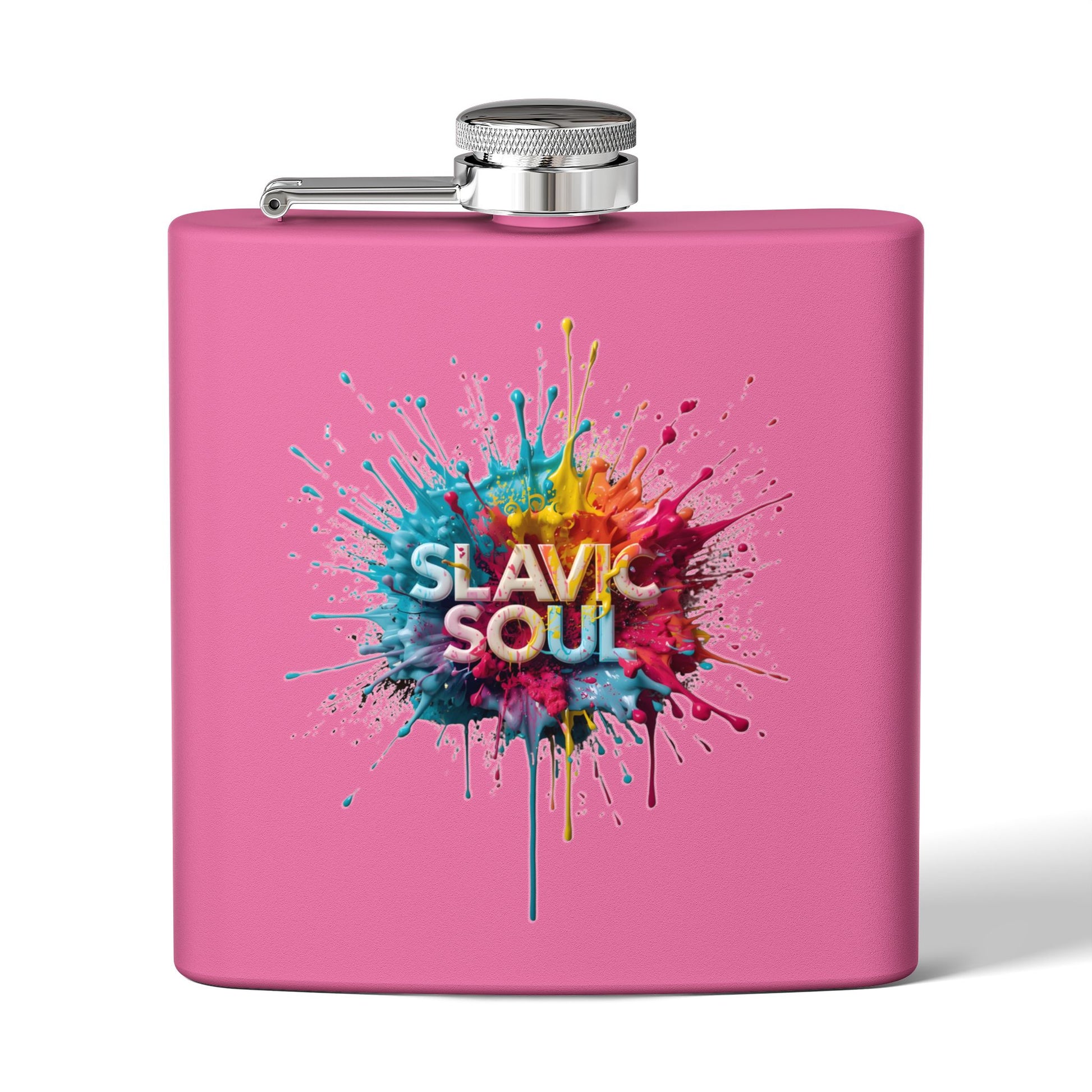 Pink Slavic Soul Splash Art Colorful Flask product type