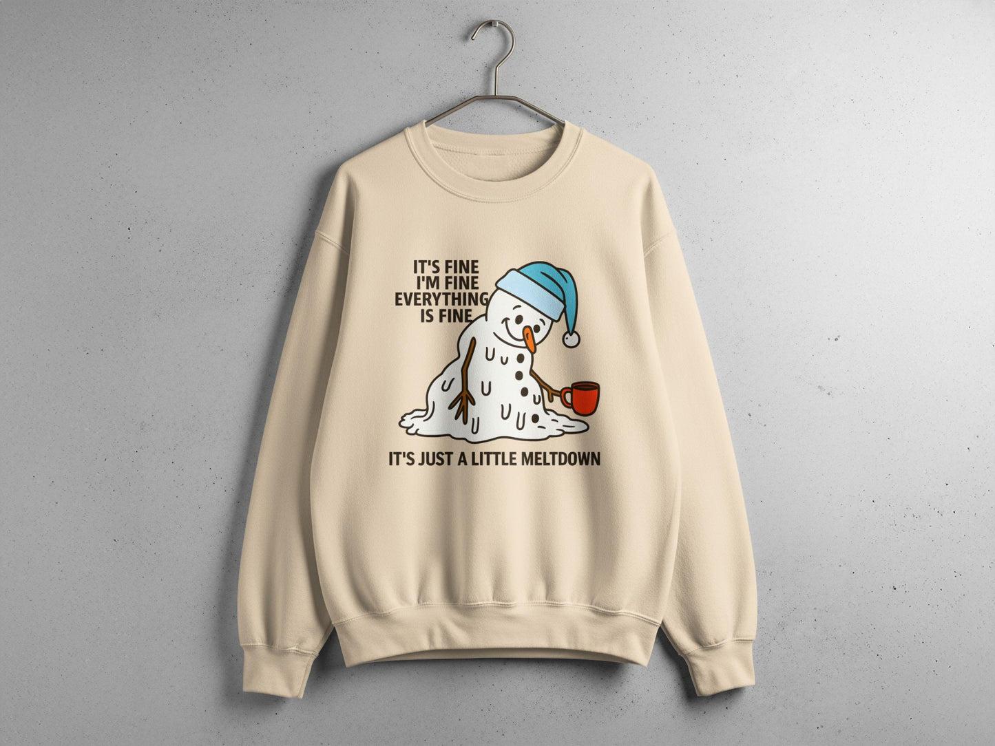It's Fine Everything is Fine Sweater Fun Graphic Design