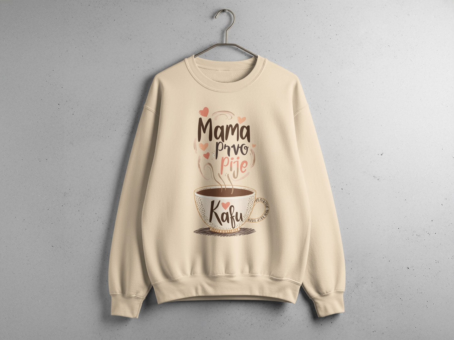Cozy Sweatshirt with Cute Coffee Mom Design