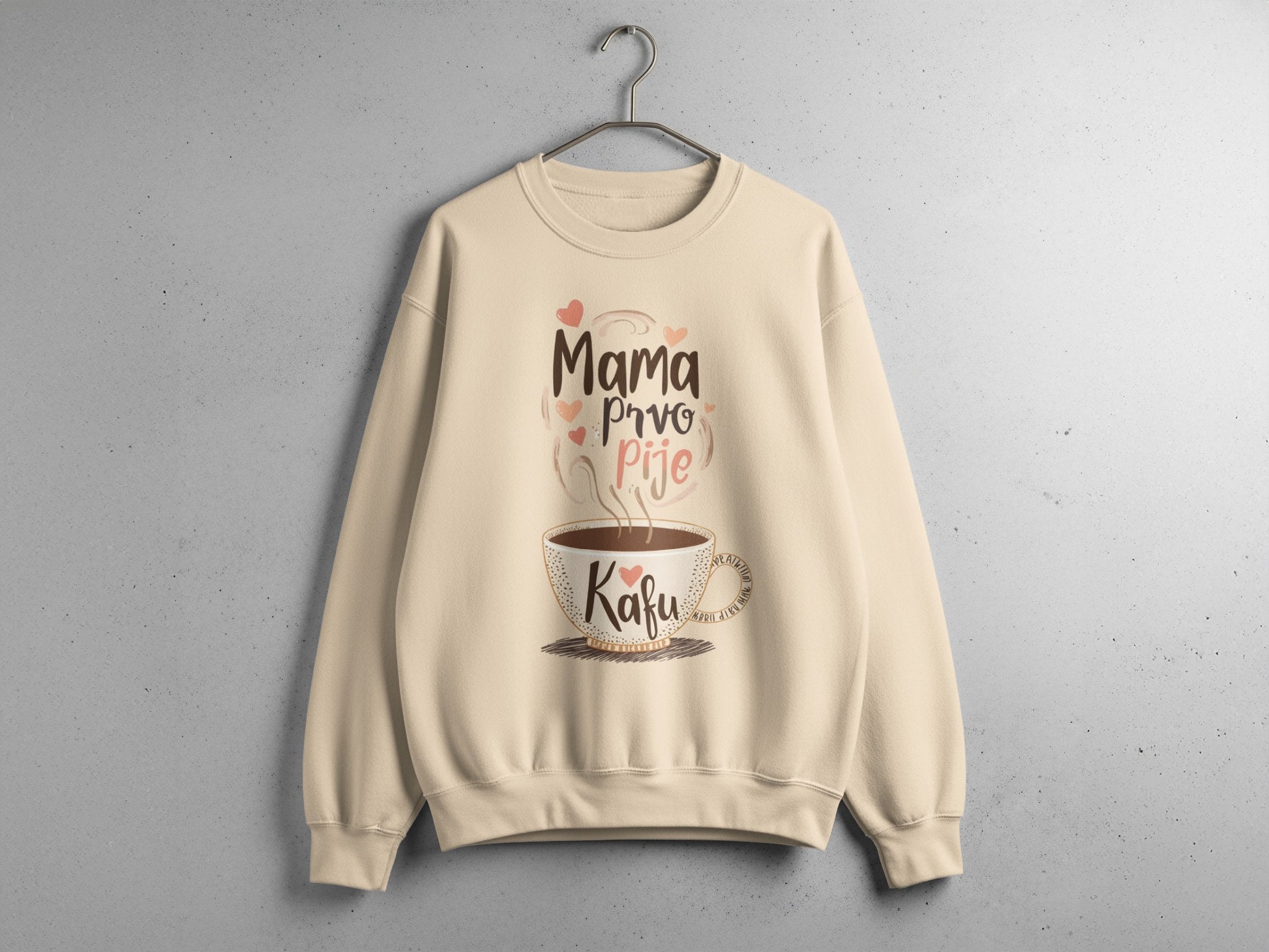 Cozy Sweatshirt with Cute Coffee Mom Design