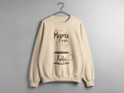 Cozy Sweatshirt with Cute Coffee Mom Design