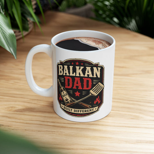 Balkan Dad Built Different barbecue mug - dad gift