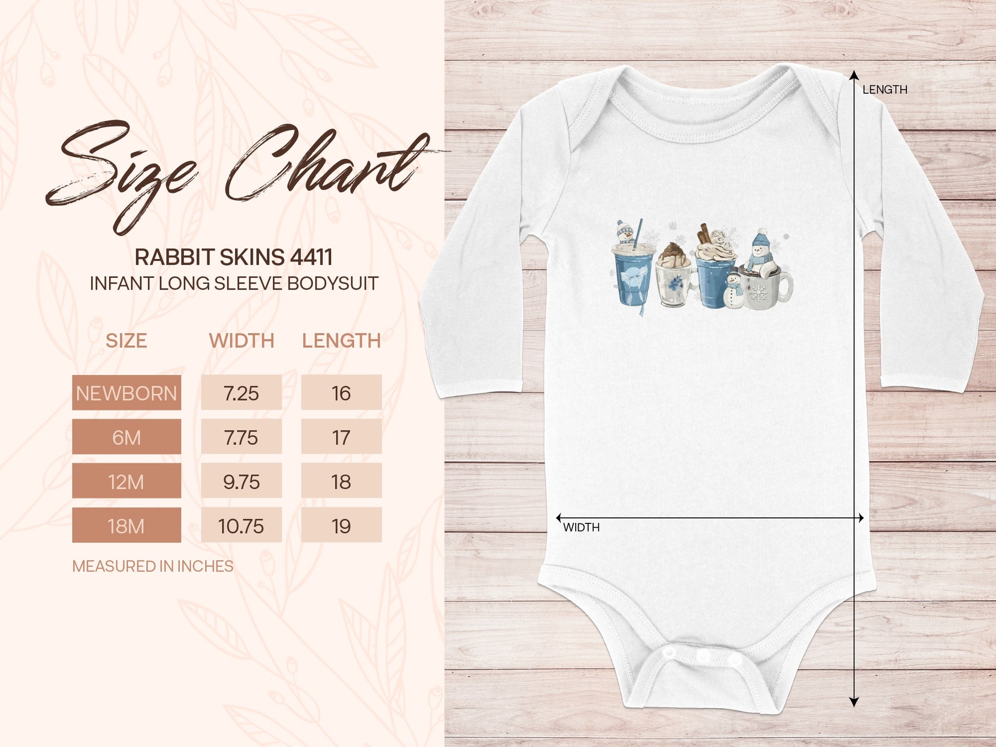 Adorable Infant Long Sleeve Bodysuit With Cute Mug Design