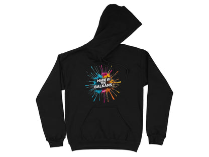 Made In The Balkans Colorful Splatter Black Hoodie product type