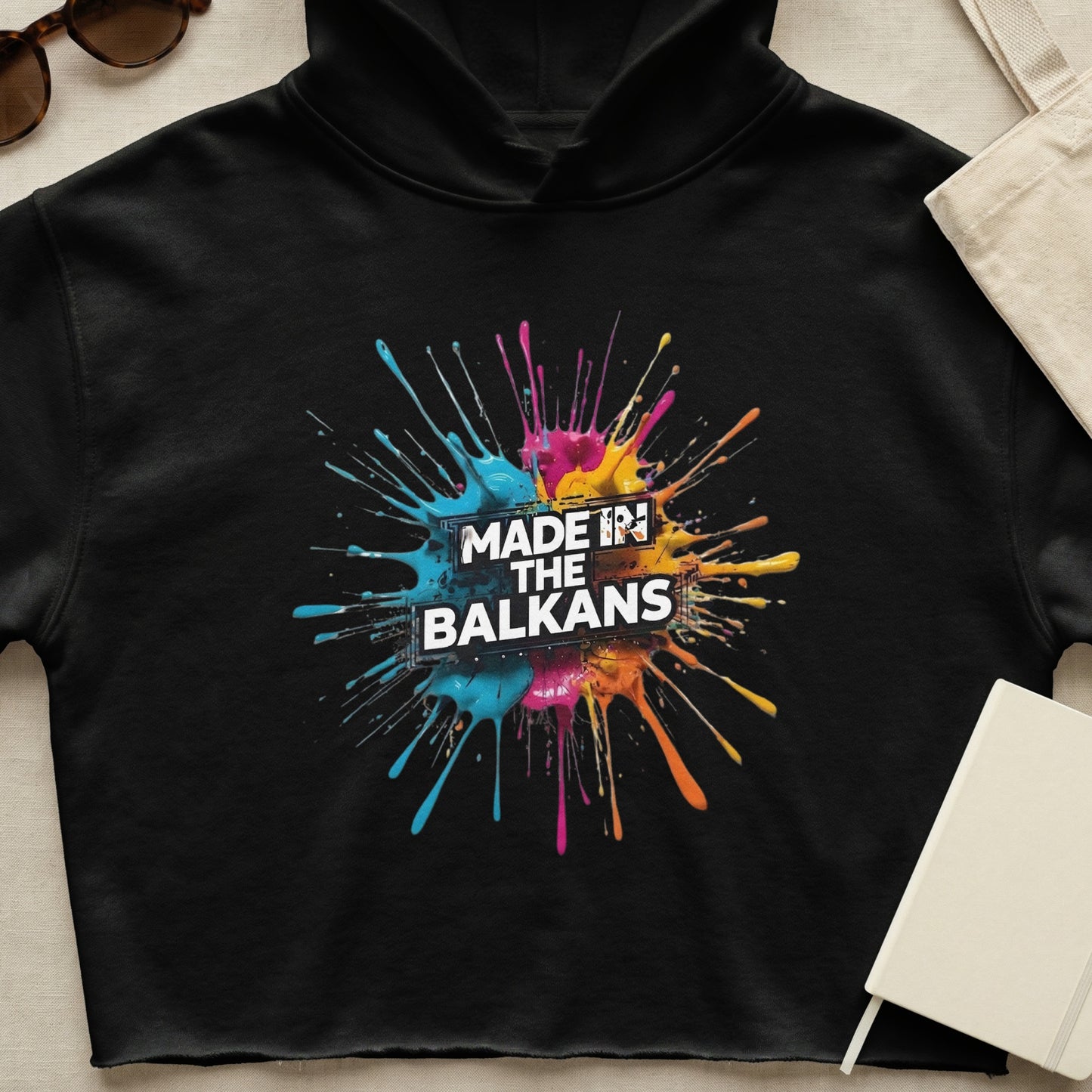 Made In The Balkans Splatter Black Hoodie product type