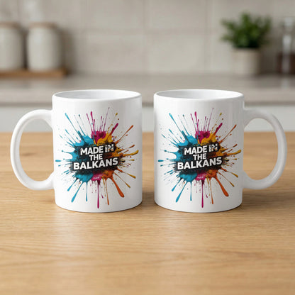 Made in the Balkans colorful paint splash design mug product type