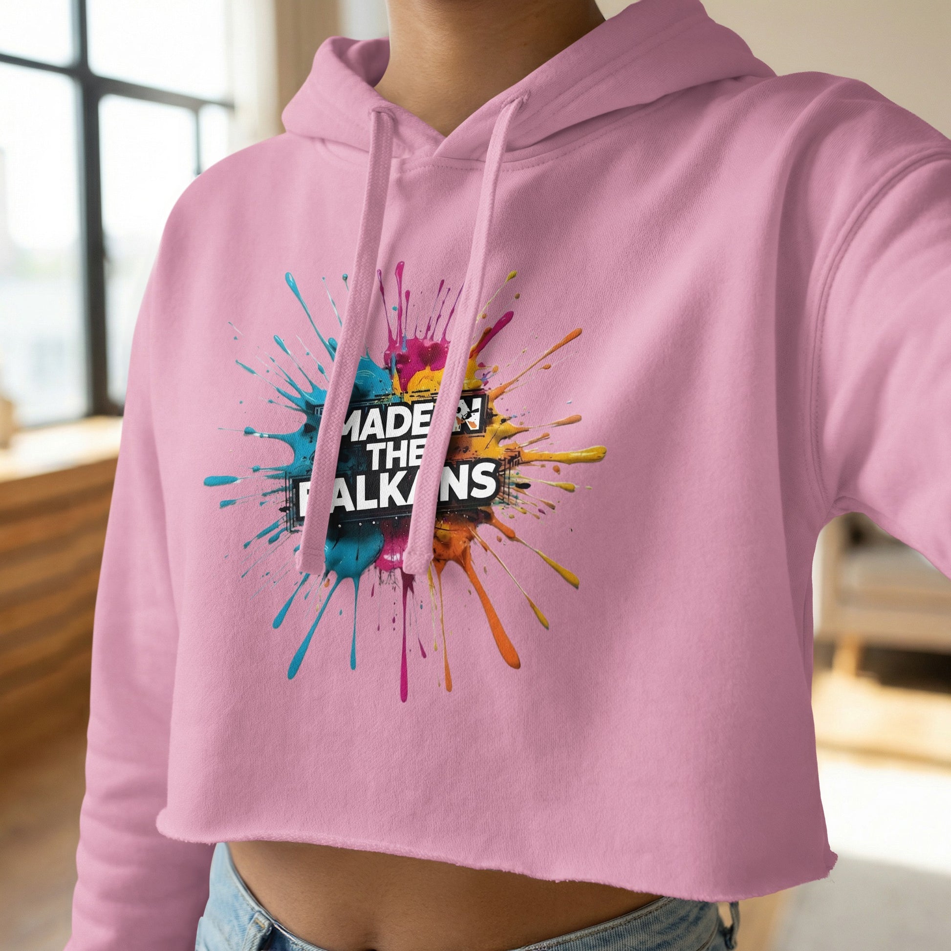 Pink MADE IN THE BALKANS Crop Top Hoodie product type