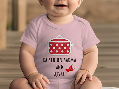 Raised on Sarma and Ajvar Baby Bodysuit product type