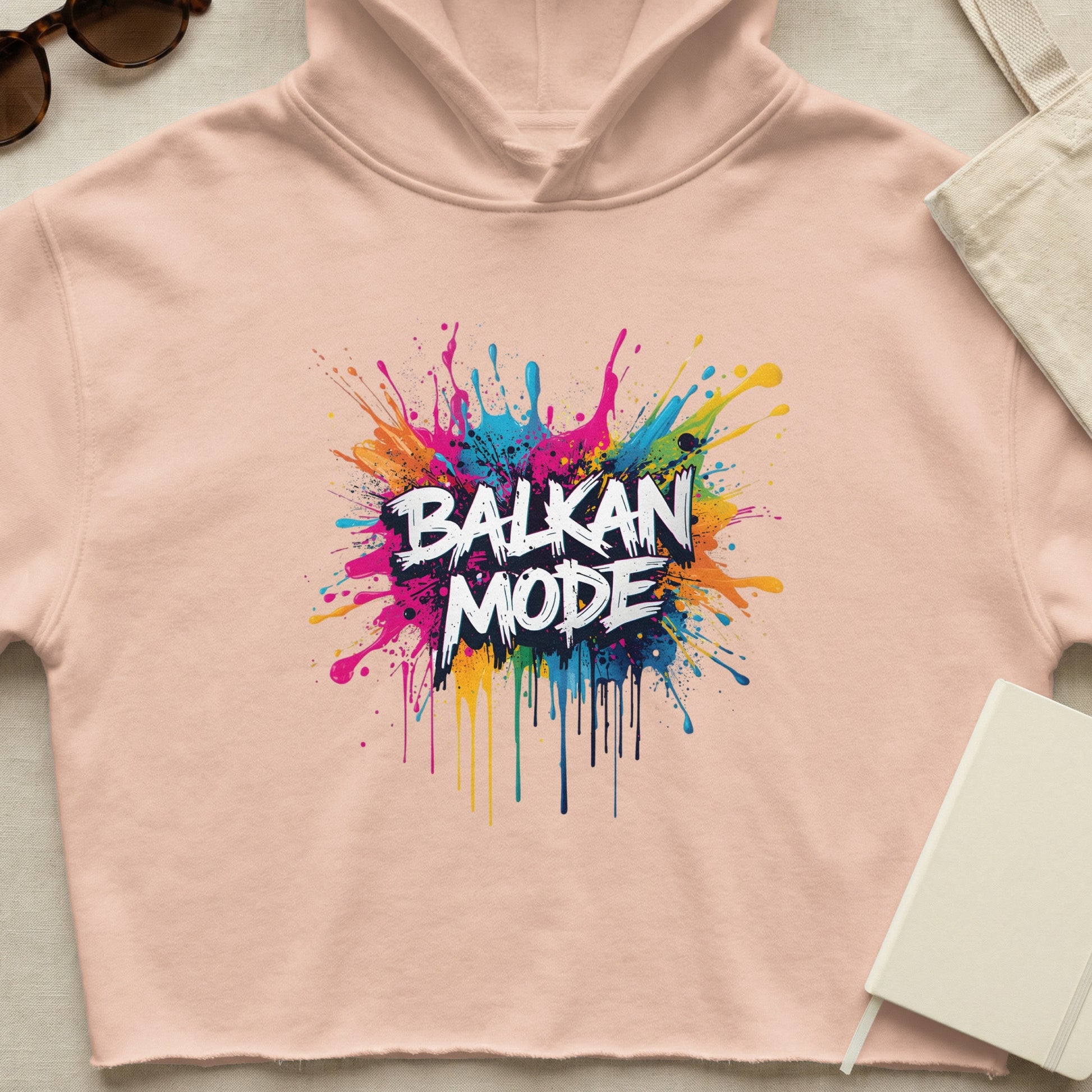 Balkan Mode Colorful Paint Splash Peach Hoodie product type