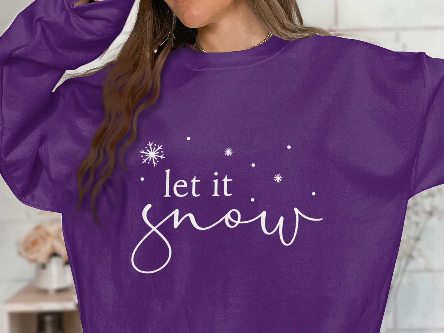 Purple Let It Snow Sweatshirt Product