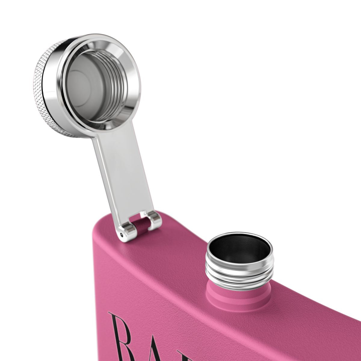 Pink Flask with Secure Screw Cap Portable Drink Container