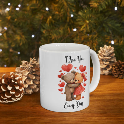 I Love You Every Day Bear Couple Mug for Gifting