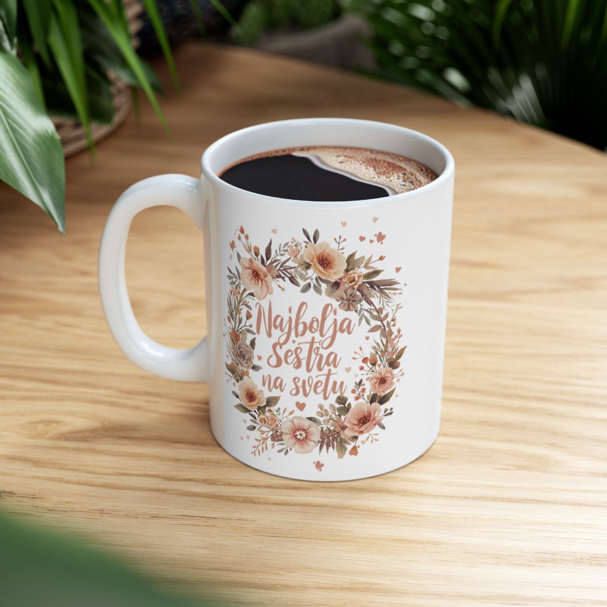 Najbolja Sestra Na Svetu Floral Design Mug