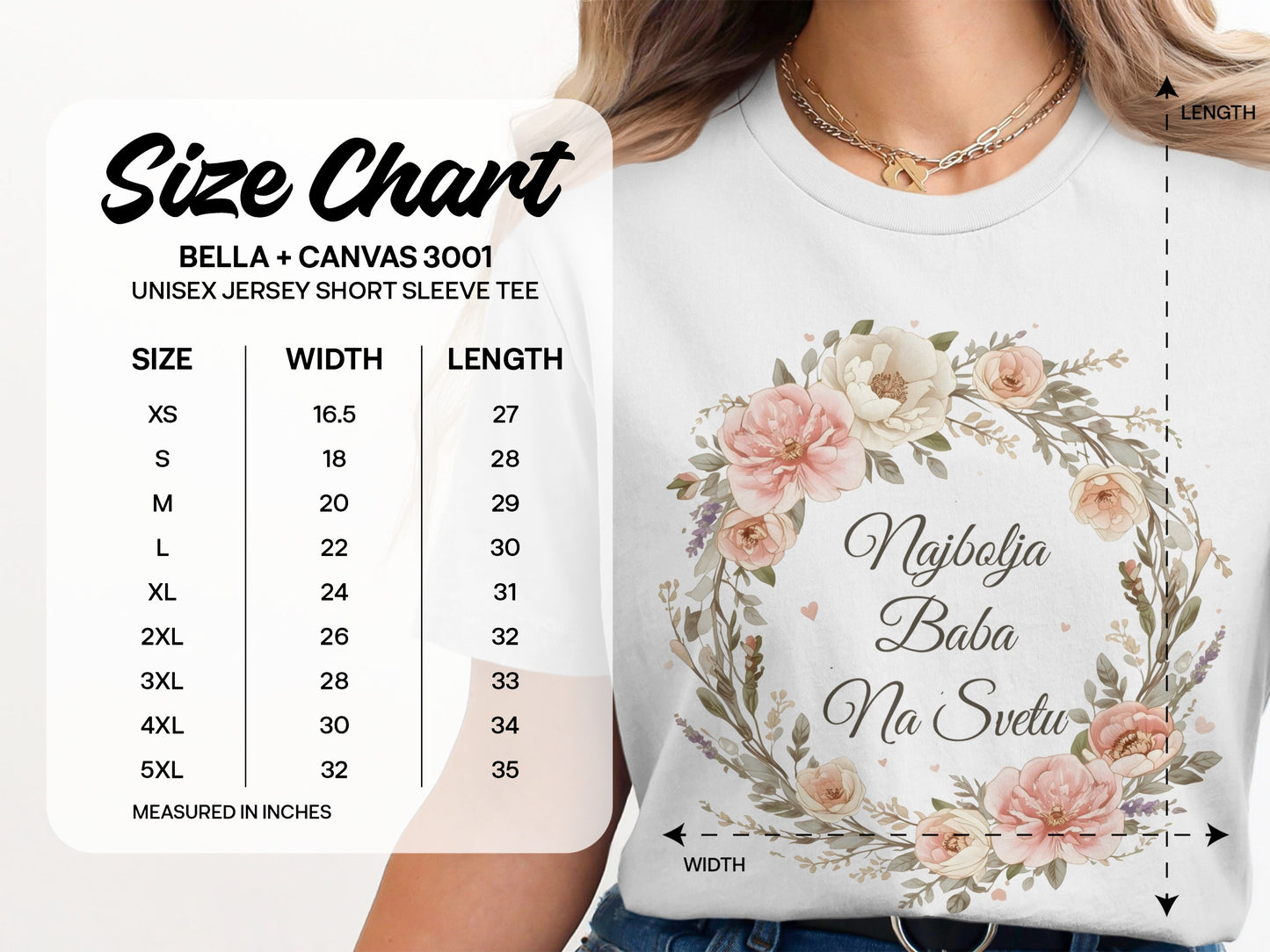 Najbolja Baba Na Svetu Floral Wreath Design Tee