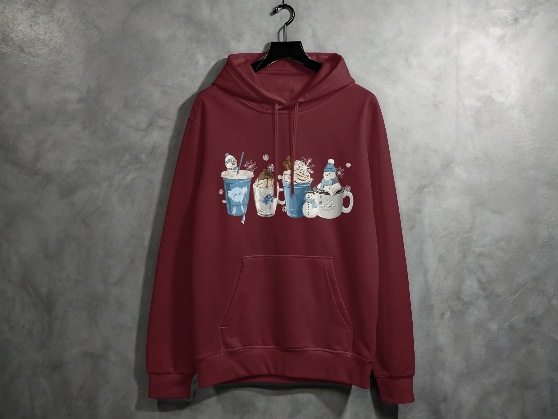 Cozy Hot Chocolate and Cappuccino Drawing Hoodie