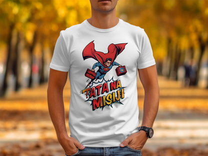 Superhero Dad on a Mission Funny Graphic Tee