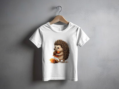 Adorable Hedgehog Holding Leaf and Acorn T-Shirt product