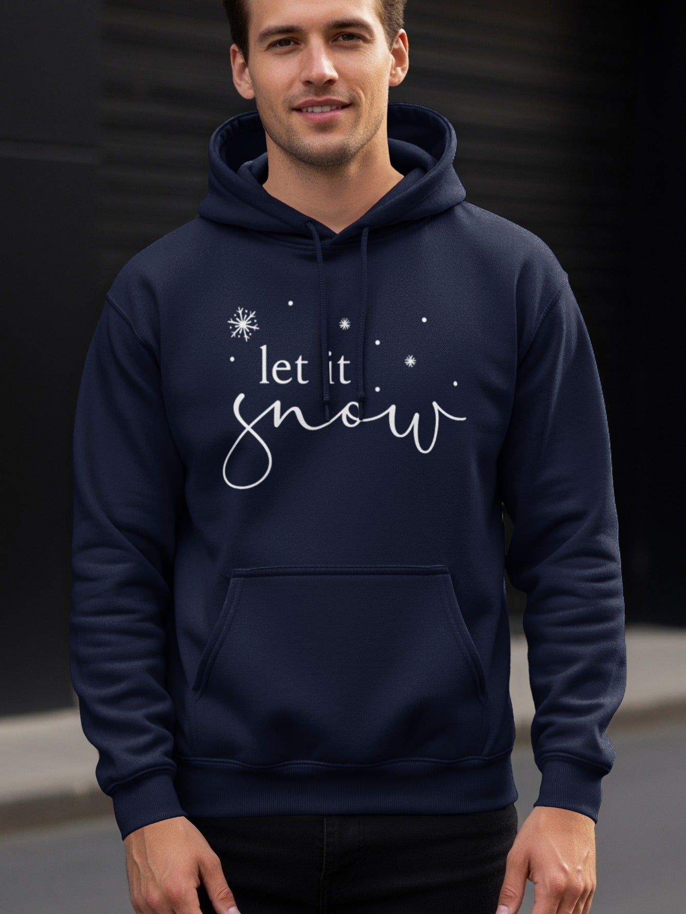 Let It Snow Hoodie With Snowflake Design